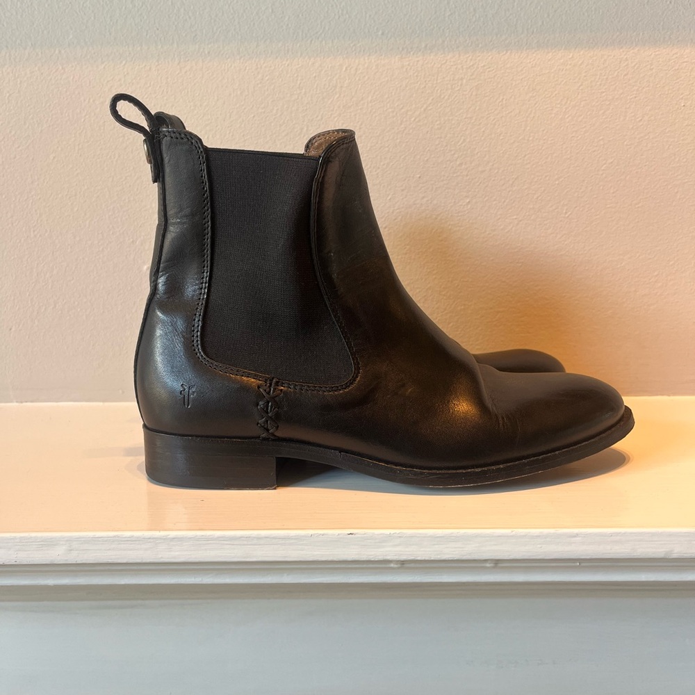 Frye Black Leather Ankle Boots